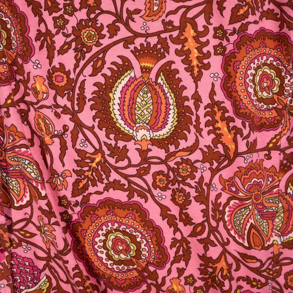 Vera Bradley Pink Floral Paisley Button Down Sleep Shirt Nightshirt Large - Picture 3 of 7